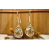 Boucles d'oreilles argent et Prasiolite.