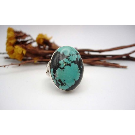 Bague en argent et Turquoise T 55