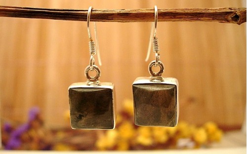 Boucles d'oreilles argent et Labradorite