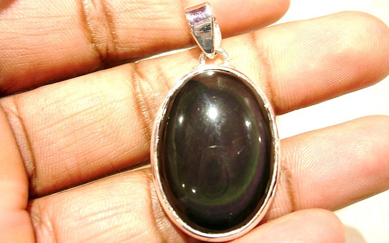 Obsidienne Oeil Céleste pendentif - N°15308.1 •